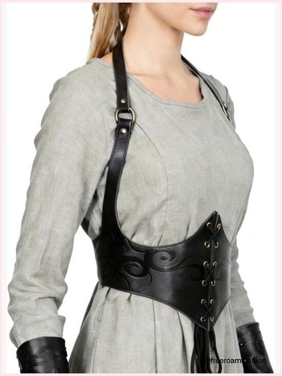 Renaissance Leather Corset Belt Medieval Viking Cinch Belt Women Steampunk main image 5